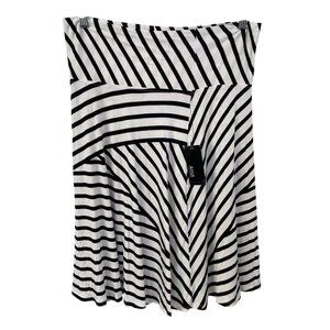 ANA A New Approach Striped Knee Length Skirt Women Larage White Black Chic NEW